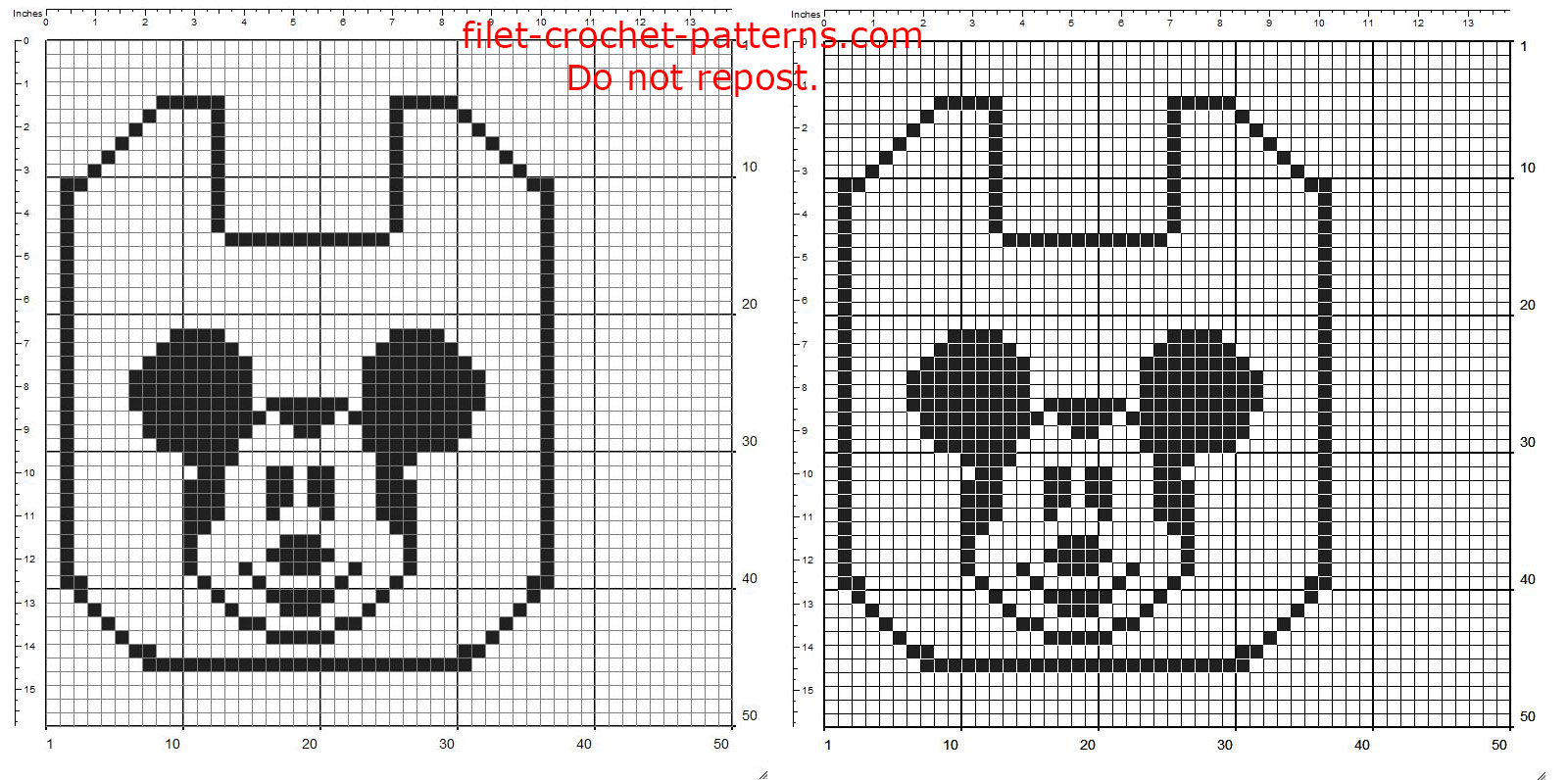 Free filet crochet pattern download baby bib with Disney Mickey Mouse