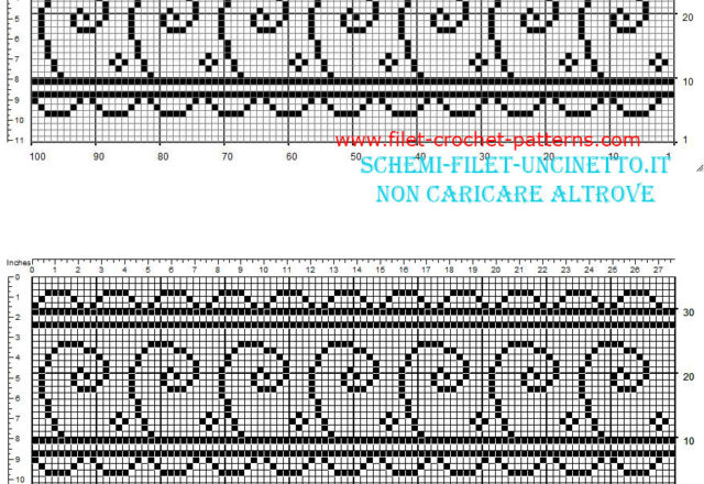 Free filet crochet pattern download with round shapes
