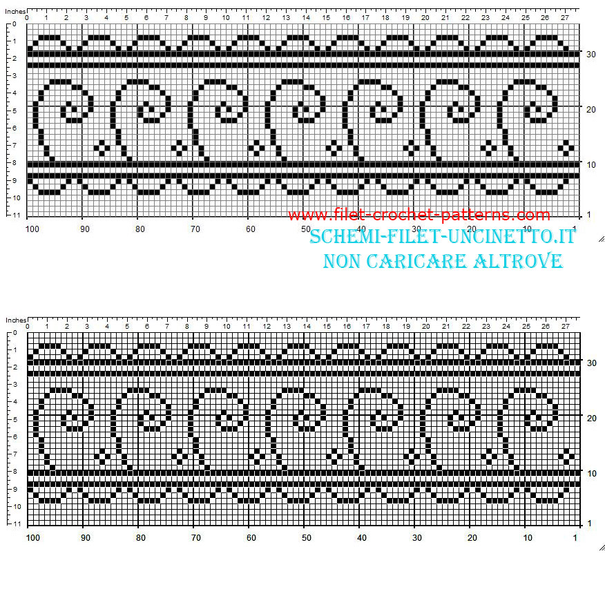 Free filet crochet pattern download with round shapes