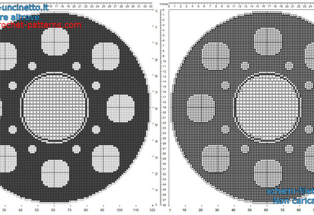 Free filet crochet round doily with circles and geometric shapes free pattern 120 squares