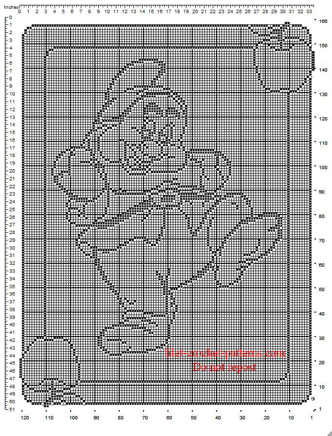 Free pattern filet baby blanket with Happy from Disney The Seven Dwarfs