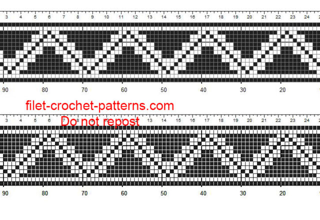 Free small crochet filet pattern border 15 squares aztec pattern 1 free download