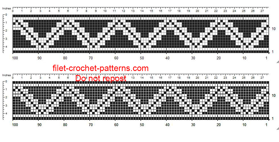 Free small crochet filet pattern border 15 squares aztec pattern 1 free download