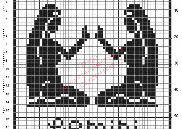 Gemini Zodiac Sign free crochet filet pattern frame ideal
