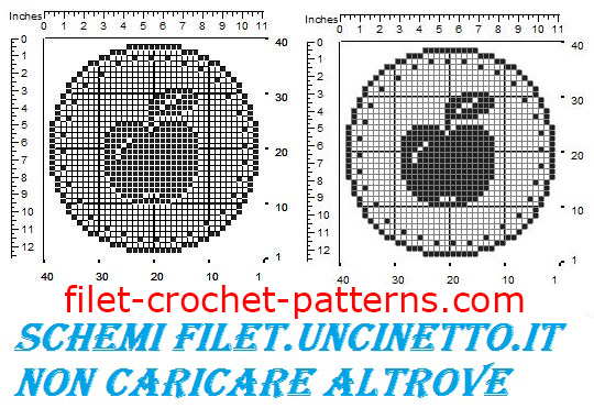 Jar cover apple free filet crochet pattern