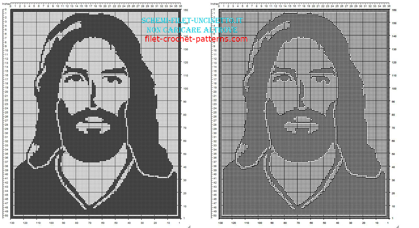 Jesus face free filet crochet pattern in category religious