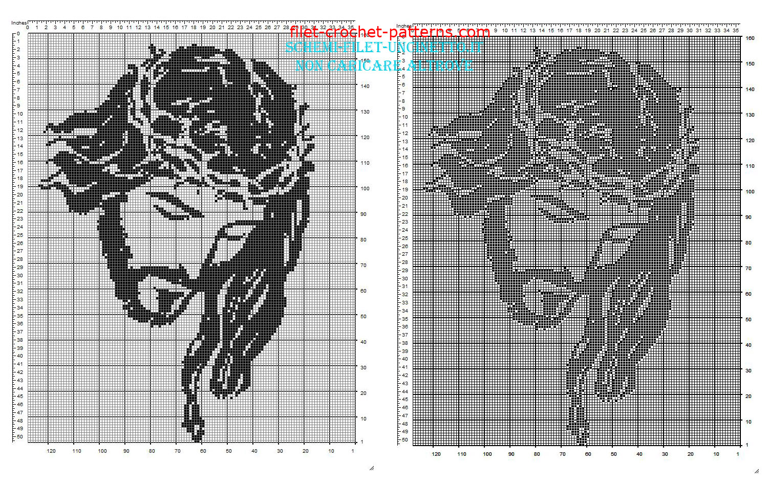 Jesus face free filet crochet pattern in religious category 160 squares