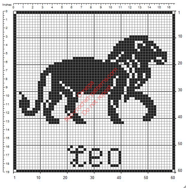 Leo Zodiac Signs free filet crochet design diagram pattern