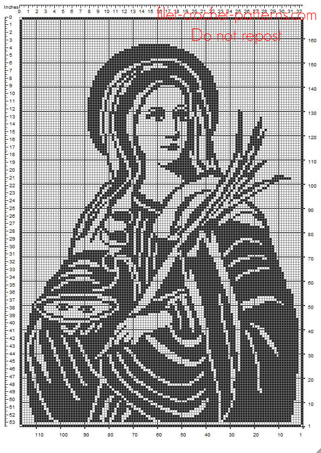 Lucia of Syracuse Saint Lucy Saint Lucia free crochet filet pattern