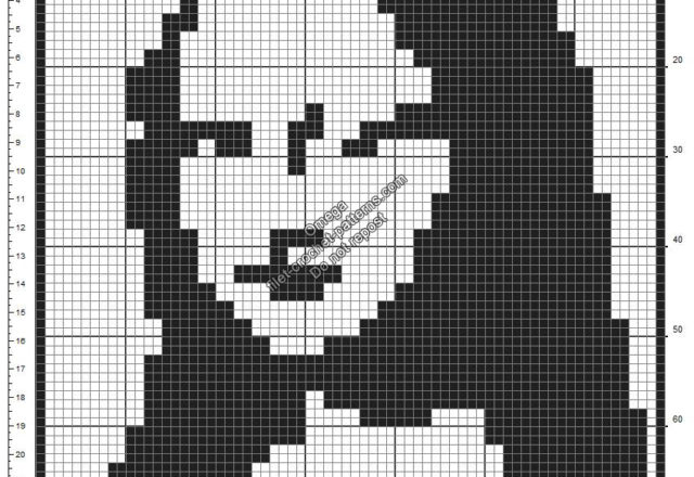 Mona Lisa La Gioconda free crochet filet pattern ideal frame 70x78