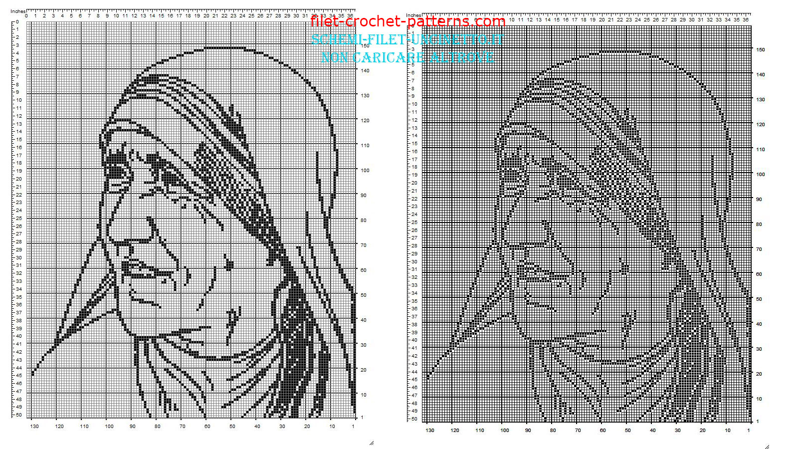 Mother Teresa of Calcutta free filet crochet pattern download