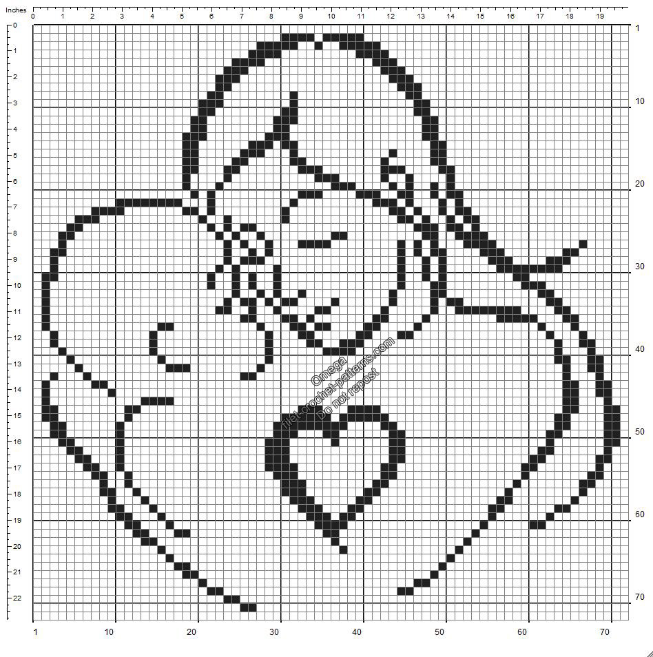 Mother and baby mother and son free crochet filet pattern 70x70