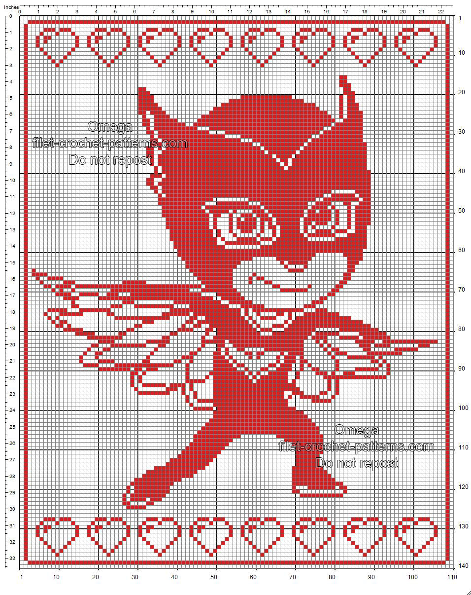 PJ Masks Amaya Owlette free crochet filet baby blanket pattern 110x140