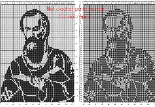 Paul The Apostle free crochet filet pattern