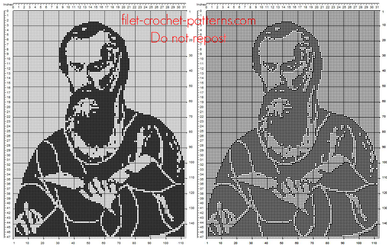 Paul The Apostle free crochet filet pattern