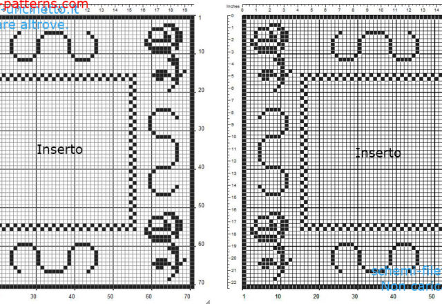 Pillow with insert free filet crochet pattern 71 squares made with software