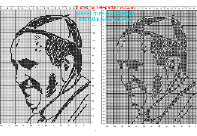 Pope Francis face free filet crochet pattern download