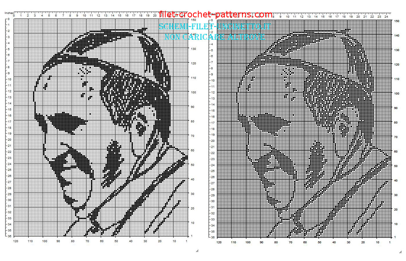 Pope Francis face free filet crochet pattern download