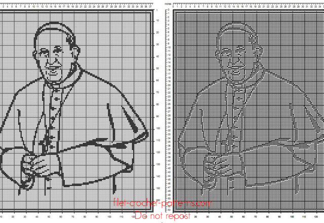 Pope Francis free pattern download filet crochet home painting idea