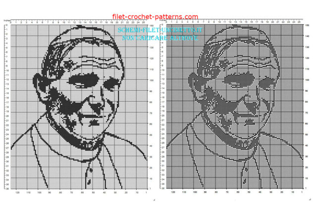 Pope John Paul II Pope Wojtyla free filet crochet pattern