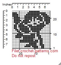 Poppy pattern filet crochet