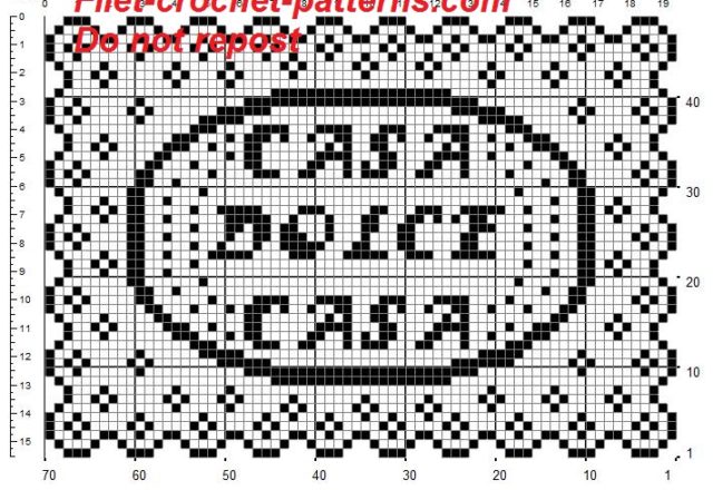 Rectangular doily crochet pattern filet for tray casa dolce casa