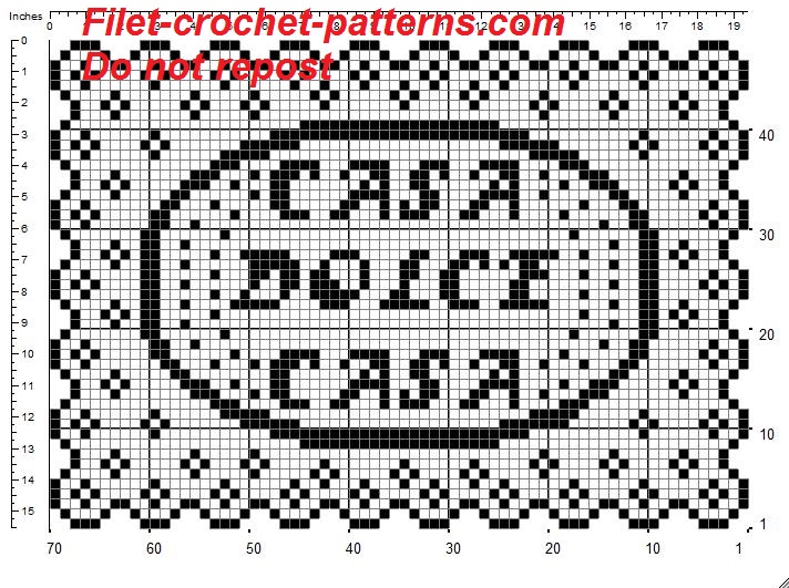 Rectangular doily crochet pattern filet for tray casa dolce casa