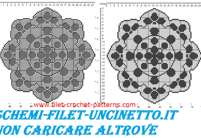 Round doily petals free filet crochet pattern