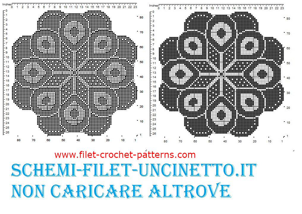 Round doily star free filet crochet pattern