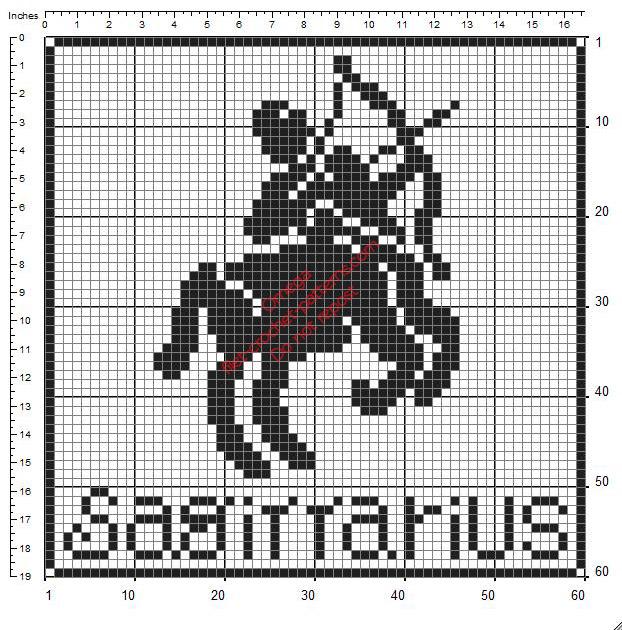 Sagittarius free crochet filet Zodiac Signs patterns