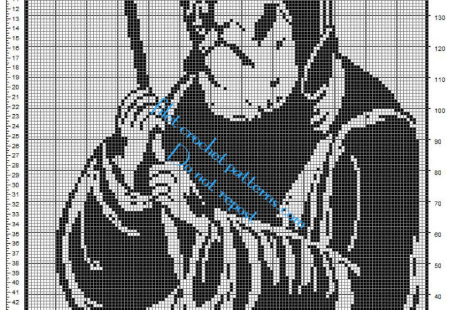 Saint Francis of Paola free crochet filet pattern download