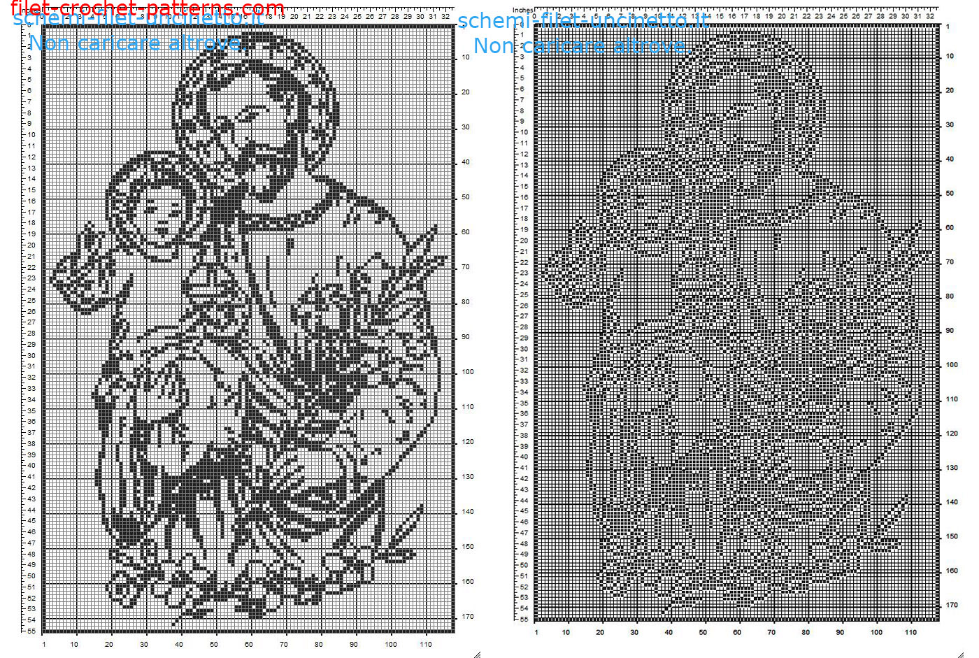 Saint Joseph free filet crochet pattern home painting idea 170 squares