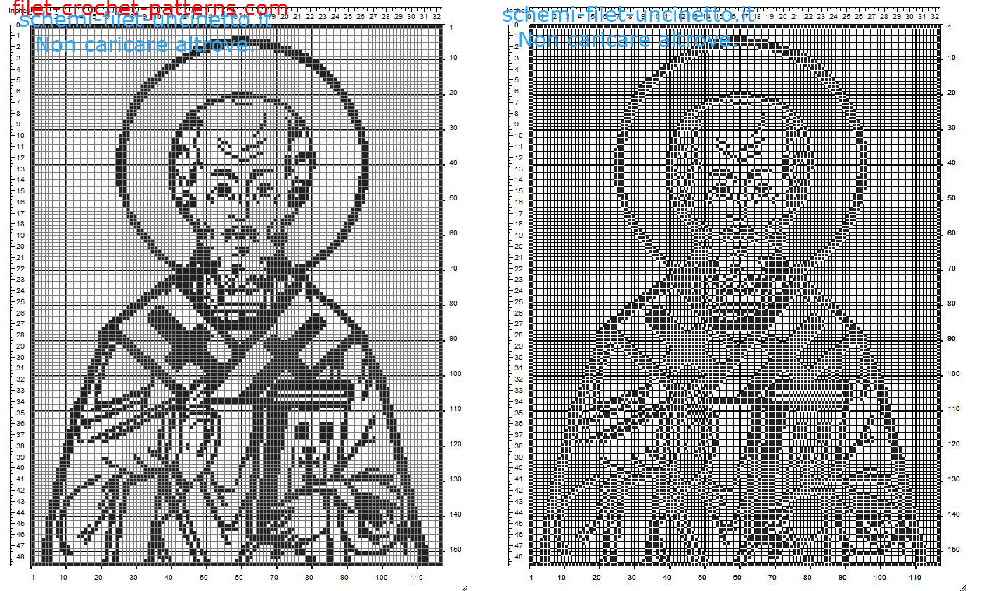 Saint Nicholas of Bari free filet crochet pattern home painting idea