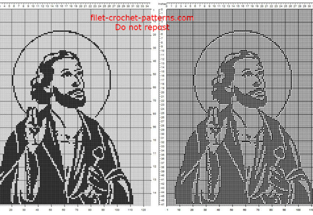 Saint Peter free crochet filet pattern