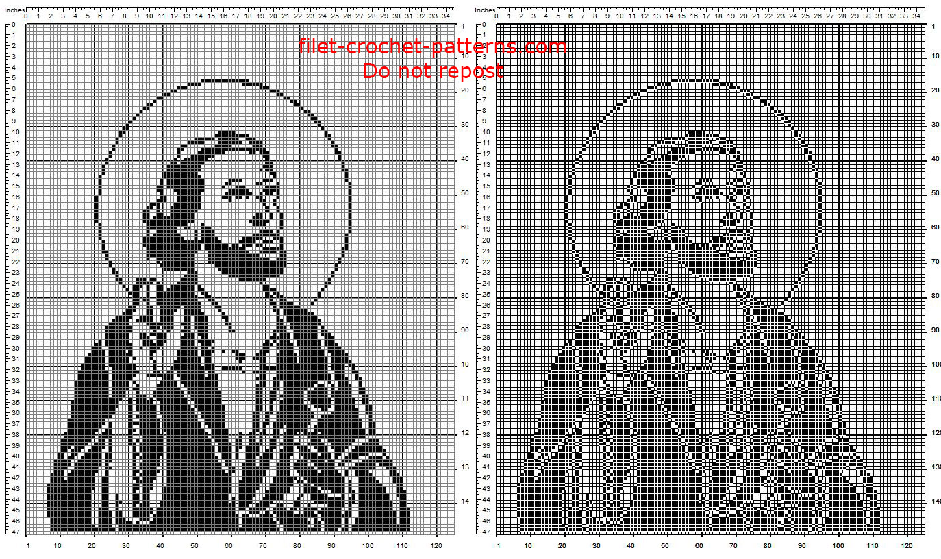 Saint Peter free crochet filet pattern