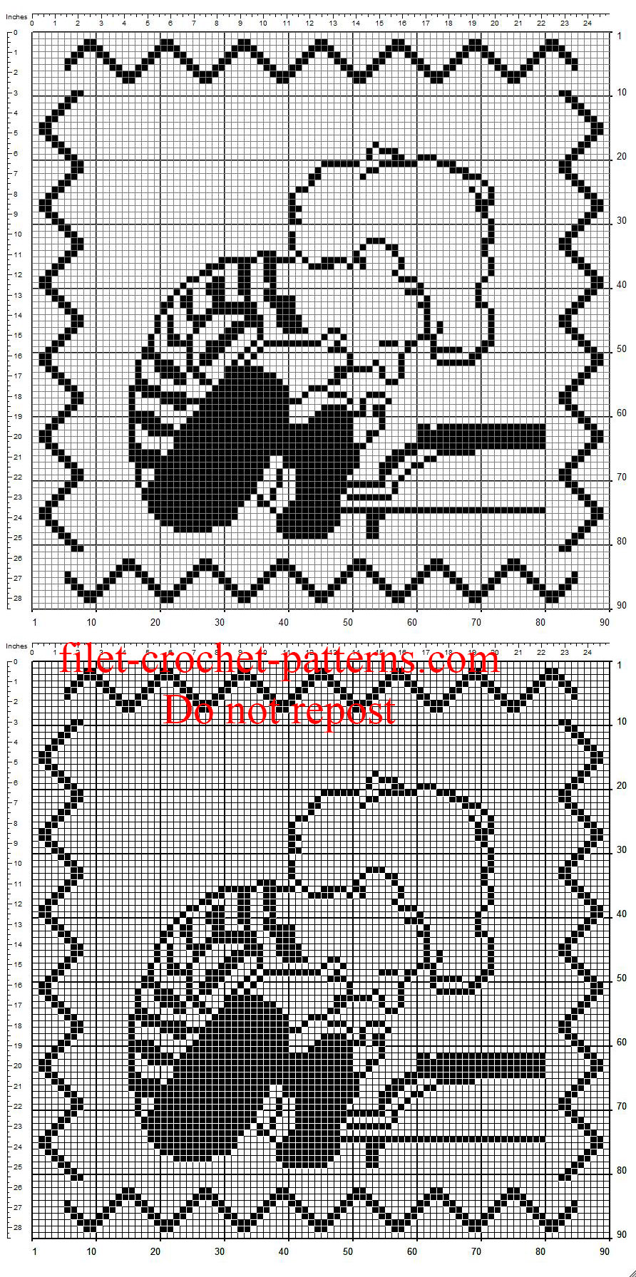 Schroeder Peanuts character free crochet filet pattern for boy girl pillow cushion