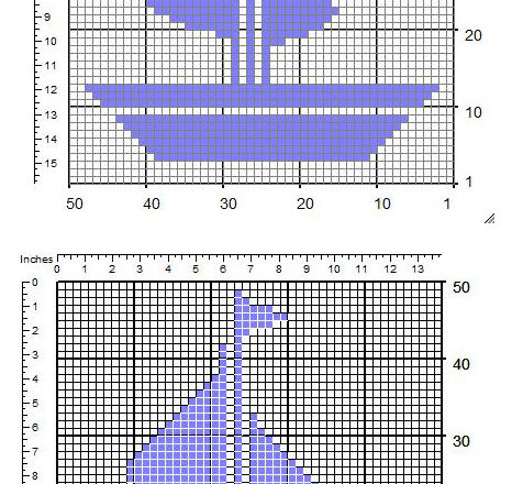 Small geometric ship free crochet filet insert pattern