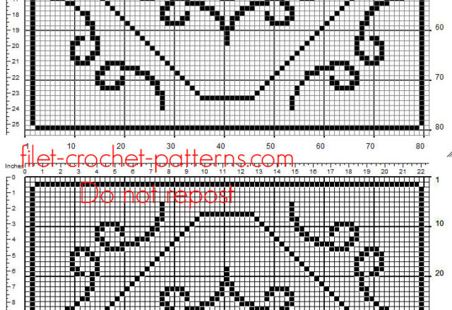 Square doily free crochet filet pattern with a flower in the middle