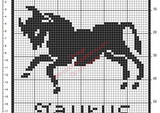 Taurus Zodiac Sign free crochet filet pattern frame ideal