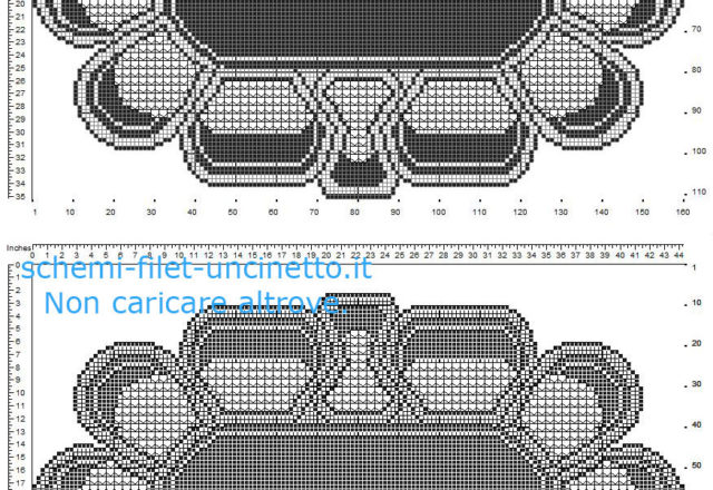 Triptych with flowers daisies petals free filet crochet pattern part 2