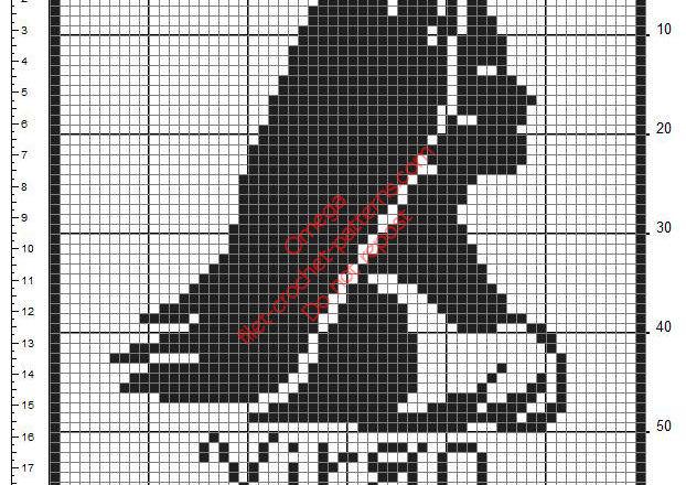 Virgo Zodiac Signs free filet crochet design diagram pattern