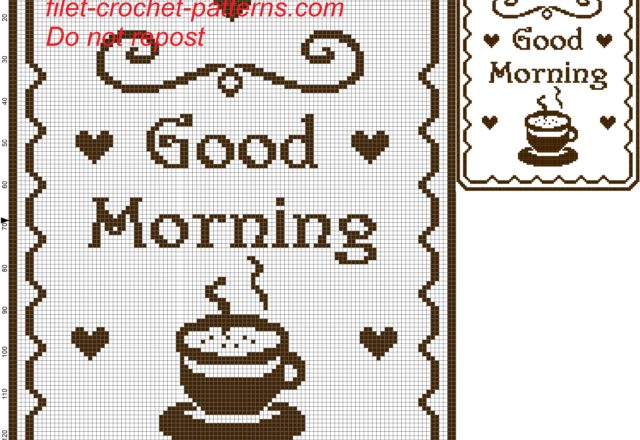 curtain good morning filet crochet pattern